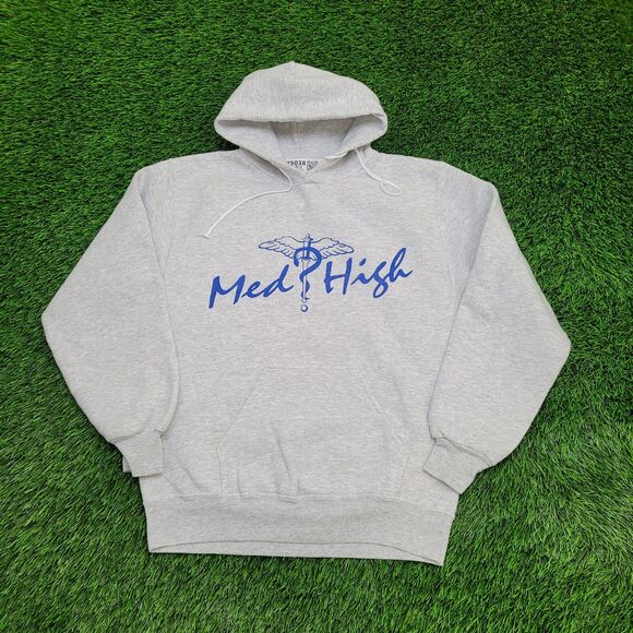 Vintage 420 Med-High Hoodie Small 19x24 Gray - Picture 1 of 12